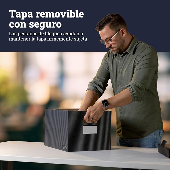 Bankers Box 4-Pack Medium-Duty File Storage Boxes, Letter/Legal, FastFold | Speed through filing with FastFold setup, sturdy stacking, reinforced handles, and dependable document protection. - Image 4