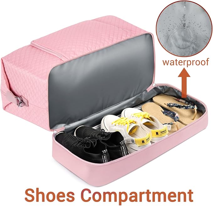 TIBES Travel Weekender Bag for Women, Overnight Bag with Shoe Compartment | 3PCS Large Travel Duffel Bag for Gym, Travel, Hospital, Business Trip, Carry On Tote, Wet & Dry Separation, Water Resistant - Image 4
