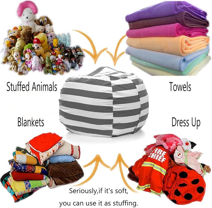 DAOLA Bean Bag Stuffed Animal Storage - Extra Large Size Bean Bag Chair for Kids Organization Animal Toys - Image 4