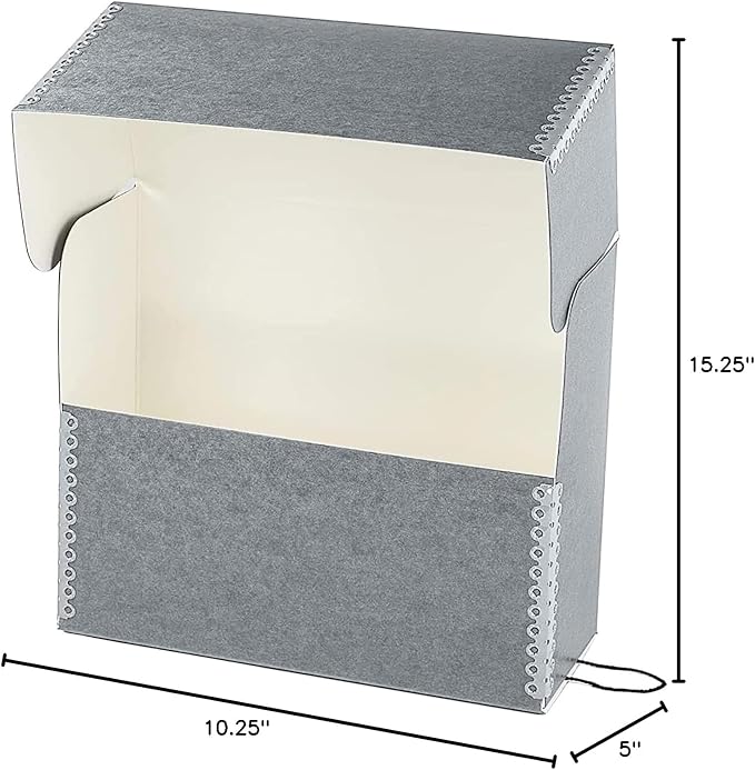 Lineco Archival Document Storage Box, Gray, 15.5" x 10.5" x 5" | Legal-Sized, Metal Edge, Acid-Free Boxboard Case, Organize Files, Prints, Photos - Image 8