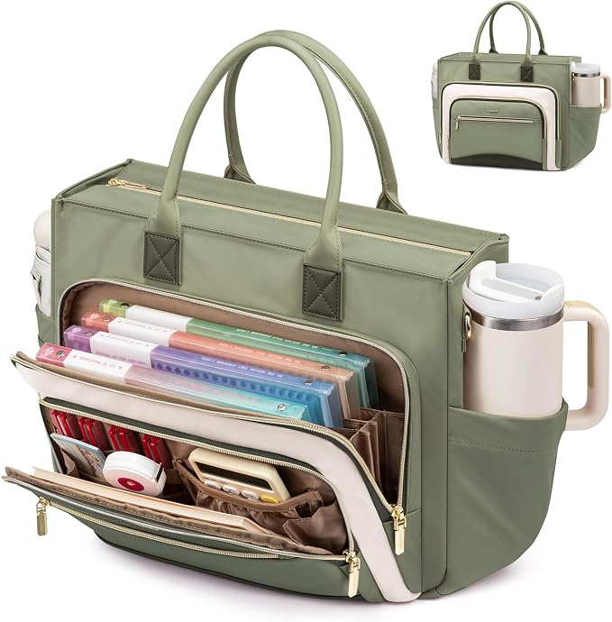LOVEVOOK Work Tote Bags for Women,Laptop Teacher Bag With File Organizer | Large Cup Holder,Teacher Tote Bag,Nurse Bags,Multi-Pockets Professional Briefcase Business Purses Handbag by LOVEVOOK