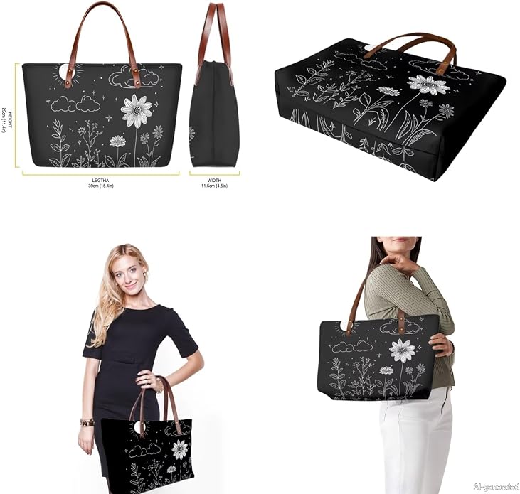 GIFTPUZZ Women Top Handle Bags Handbags with Zipper Leather Wallet Cash Card Phone Holder and Makeup Bag Set 3pcs - Image 2