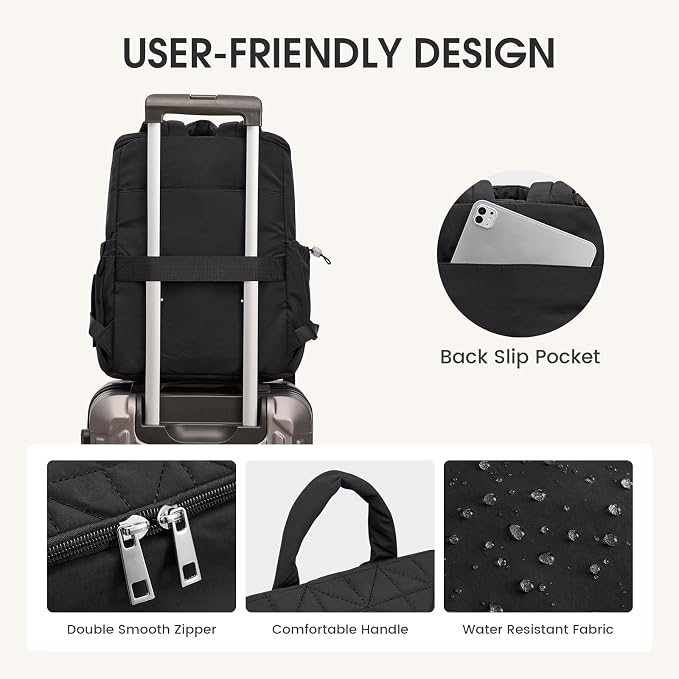 G4Free Diaper Bag Backpack for Moms Dads Travel Baby Bag with Pacifier Case & Insulated Pockets,Black - Image 6