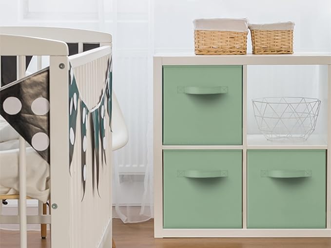 Sorbus 13 Inch Storage Bins - Sturdy Collapsible Fabric Storage Cubes with Handle - 6 Foldable Baskets for Organizing Clothes, Toys, Books - Storage Baskets for Shelves, Kids Room, Closets - Image 8