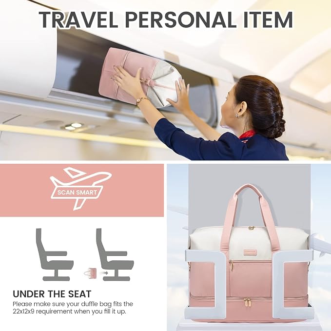 LOVEVOOK Weekender Bag for Women, Large Duffle Bag for Travel with 2 Packing Cubes, Carry on Overnight Bag with Shoe Compartment, Mom Hospital Bags for Labor and Delivery - Image 5