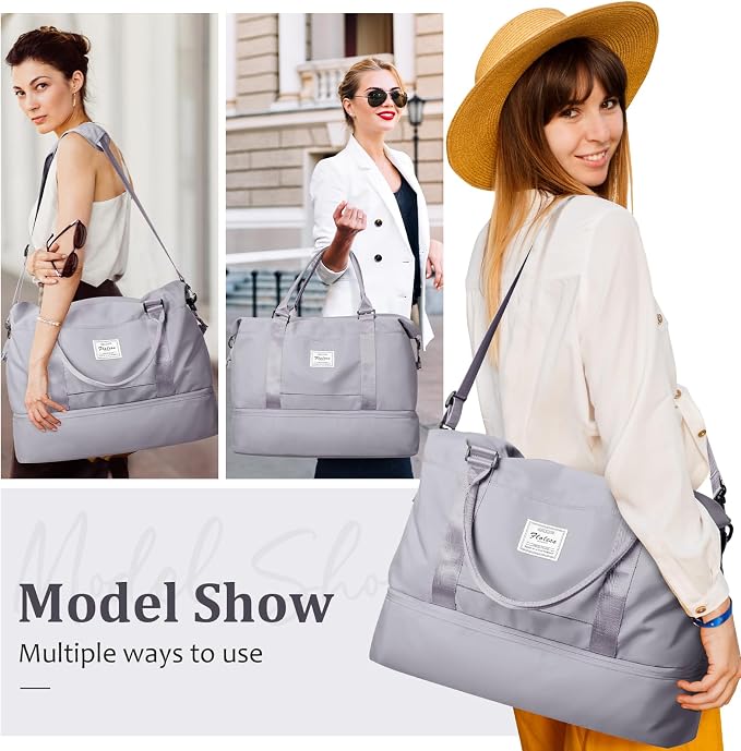 Weekender Bags for Women, Personal Item Travel Bag with Shoes Compartment | Overnight Travel Duffel Bag with Toiletry Bag, Airplane Friendly Carry-On Bag - Image 2