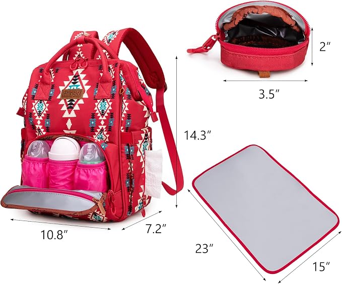 Montana West Wrangler Diaper Bag Backpack Aztec Callie Bag Travel Backpack Purses Western Multi-Function Baby Bags for Mom - Image 6