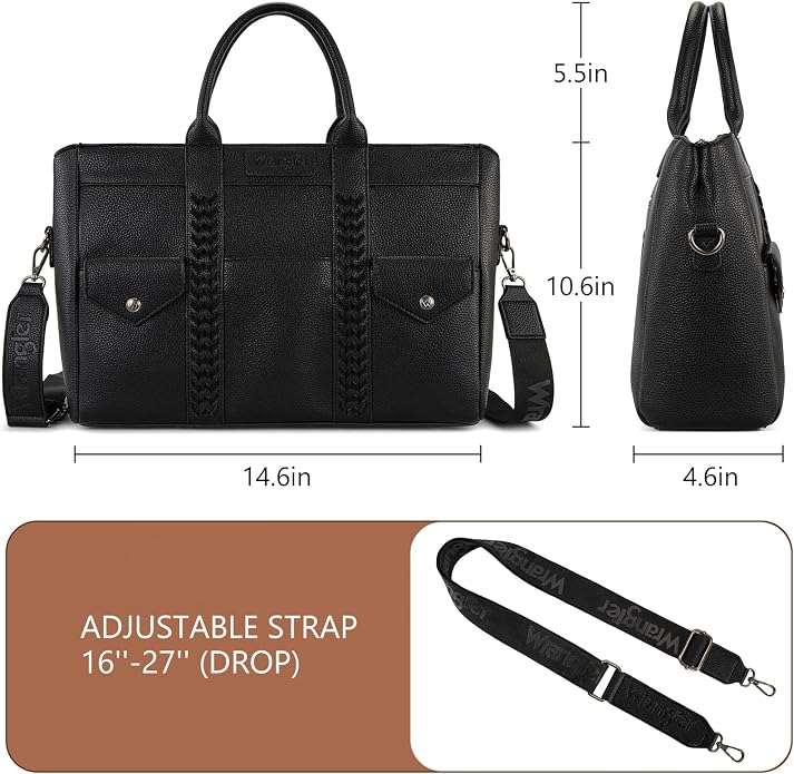 Wrangler Work Tote Bag for Men and Women Business Teacher Bag Large Capacity Briefcase Handbag with Adjustable Strap - Image 4