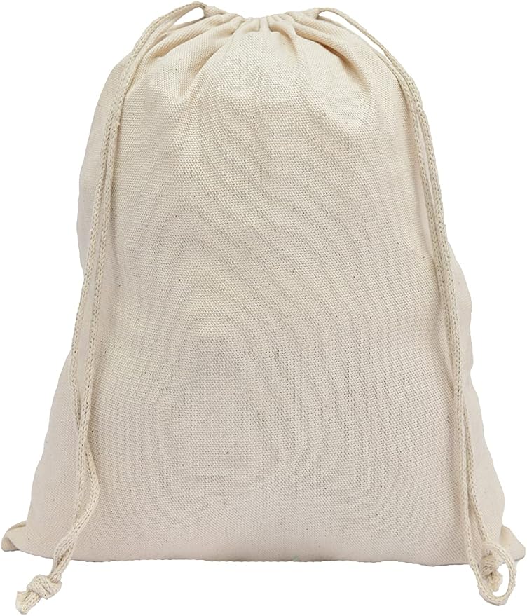 10x12 inches Natural Cotton Double Drawstring Reusable Produce Muslin Bags – Multipurpose Drawstring Storage Pouch for Everyday Use (Pack Of 100) by Unknown