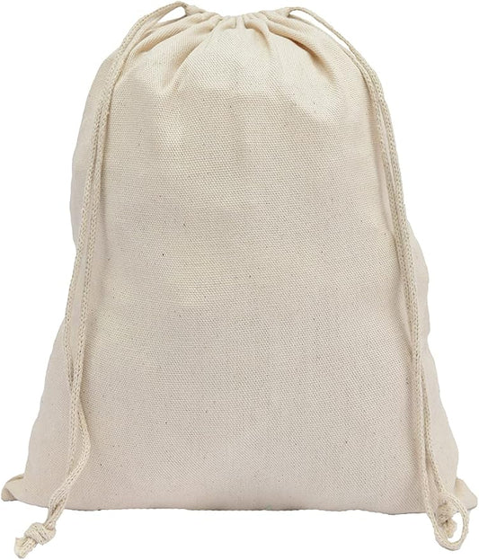 10x12 inches Natural Cotton Double Drawstring Reusable Produce Muslin Bags – Multipurpose Drawstring Storage Pouch for Everyday Use (Pack Of 100) by Unknown