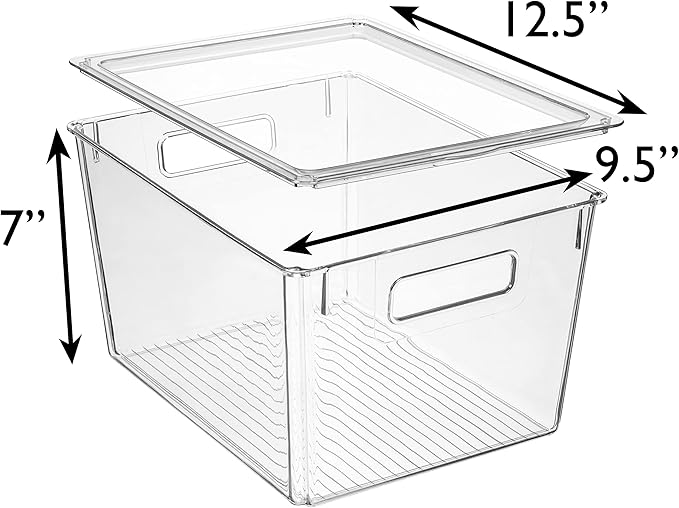 ClearSpace Storage Bin with Lid, Pantry & Desk Organizer, XL, 4 Pack | Plastic storage bins with lids for pantry, desk, and home organization - Image 6