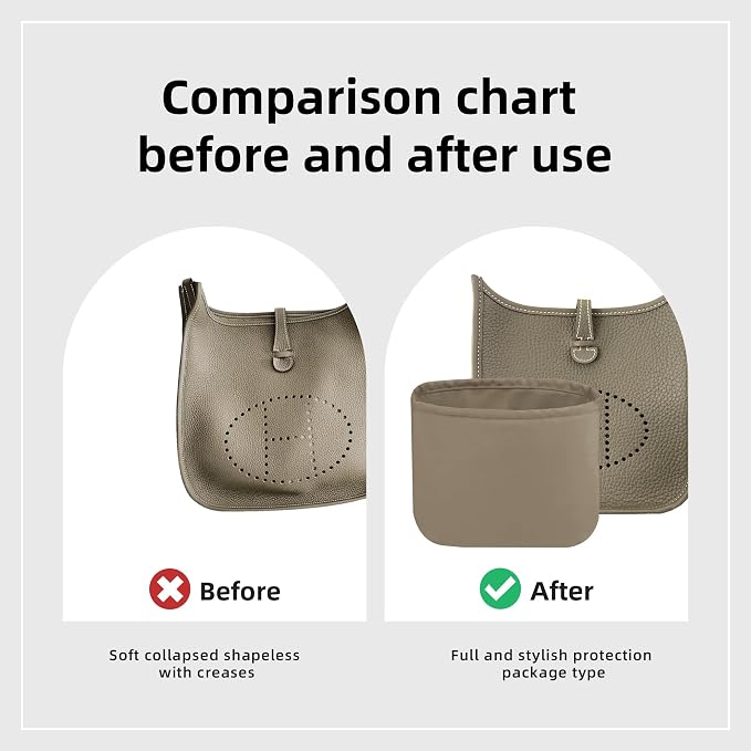 DGAZ Silk Purse Organizer Insert for Evelyne Bag(Cris tourterelle,PM) | Soft and Lightweight,Perfect Fit,Multi-pocket Storage,Bag Protector,Luxury Bag Care,Handmade,for Smooth Bag Organizer - Image 4