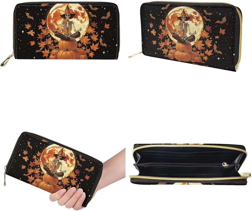 GIFTPUZZ Women Top Handle Bags Handbags with Zipper Leather Wallet Cash Card Phone Holder and Makeup Bag Set 3pcs - Image 2