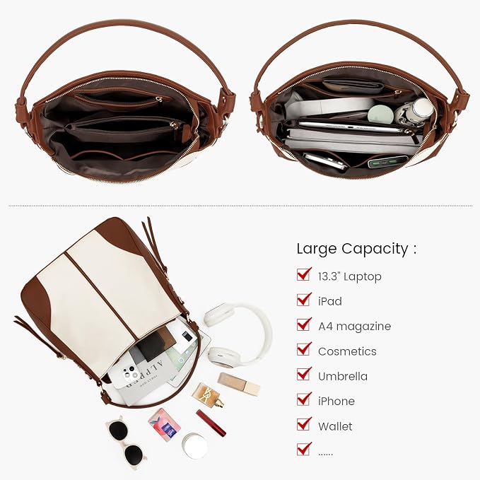 Hobo Crossbody Bag for Women, Designer Shoulder Purse Handbags - Image 5