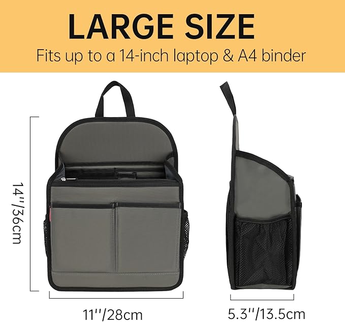 Large Premium Wider Rugged Backpack Organizer Insert for Men Women Work Travel -19 Pockets, Padded Nylon-Navy - Image 5