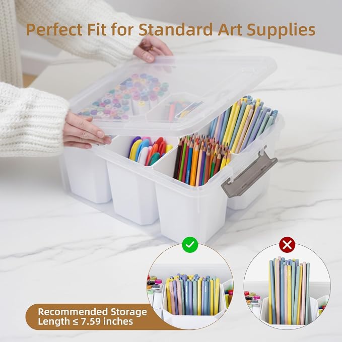 Citylife 17 QT Plastic Storage Bins Clear Storage Box with Lids Multipurpose Stackable Storage Containers for Organizing Tool, Craft, Crayon, 2 Packs - Image 9