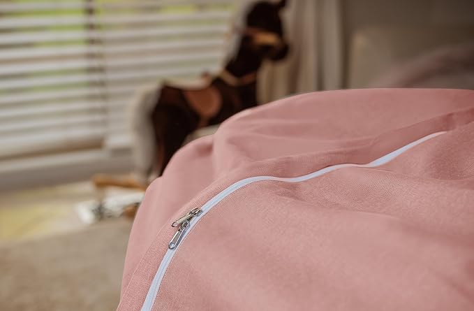 WEKAPO Stuffed Animal Storage Bean Bag Chair Cover for Kids | Stuffable Zipper Beanbag for Organizing Children Plush Toys Large Premium Cotton Canvas (Solid Pink, X-Large) - Image 4