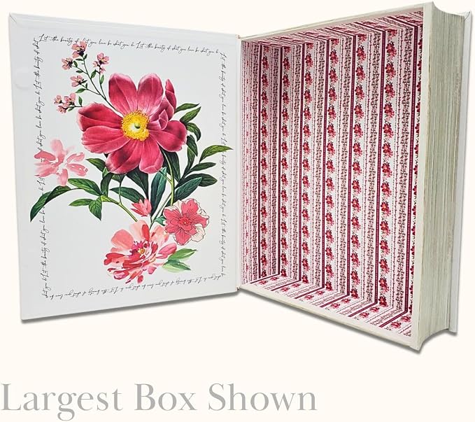 Punch Studio Decorative Storage Boxes with Lids | Nested Book Style Set of 3 Coated Cardboard Keepsake Box for Photos Documents Gifts Home Organization, 11” x 13.5” – Notable Florals - Image 3