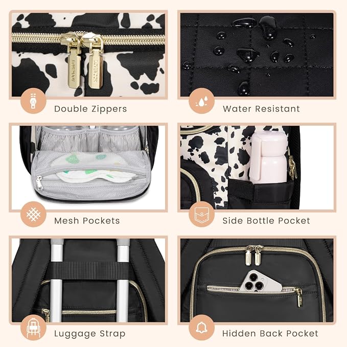 LOVEVOOK Diaper Bag Backpack Large Capacity Baby Bag with Portable Changing Pad, Multifunction Baby Travel Backpack - Image 4