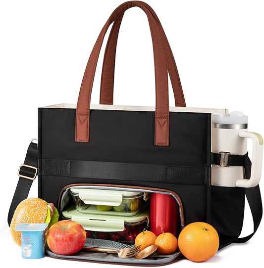 LOVEVOOK Teacher Tote Bag for Women,Multi-pocket Laptop Bag with Large Cup Holder,Nurse Bags Work Travel Computer Handbag by LOVEVOOK