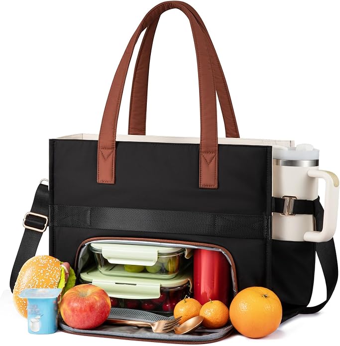 LOVEVOOK Teacher Tote Bag for Women,Multi-pocket Laptop Bag with Large Cup Holder,Nurse Bags Work Travel Computer Handbag by LOVEVOOK