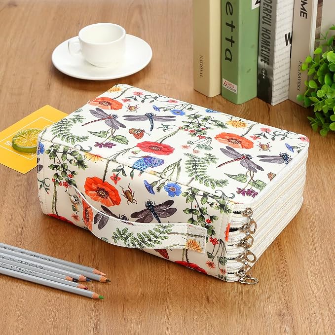 250 Slots Colored Pencil Case Organizer, 5 Layer Bag | Twill Oxford fabric,255 elastic loops,detachable handle,for travel,home storage, drawing tools,creative gifts - Image 6