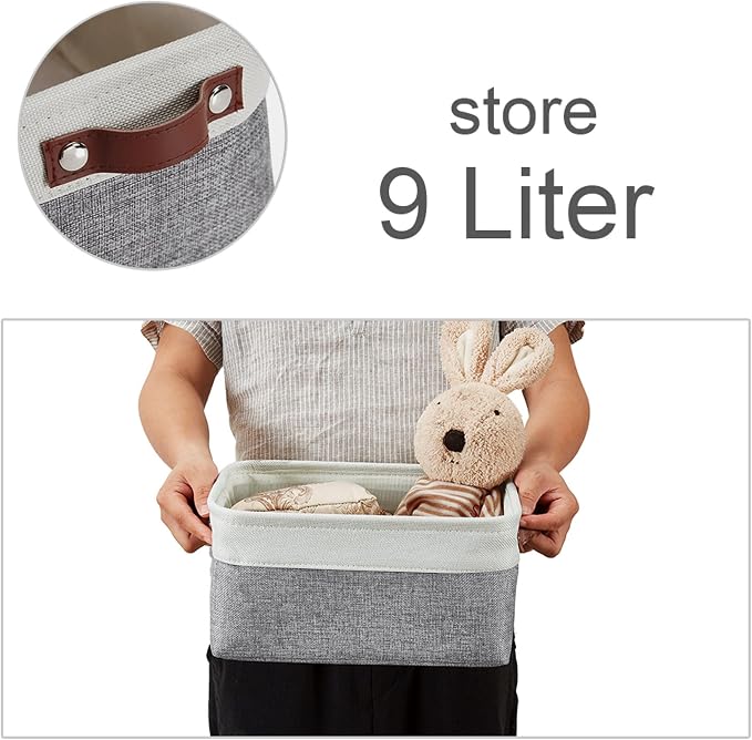 DECOMOMO Small Storage Basket, Closet Storage Bins | 6 Pack Baskets for Organizing Shelves, Decorative Linen Closet Baskets(Grey & White) - Image 6