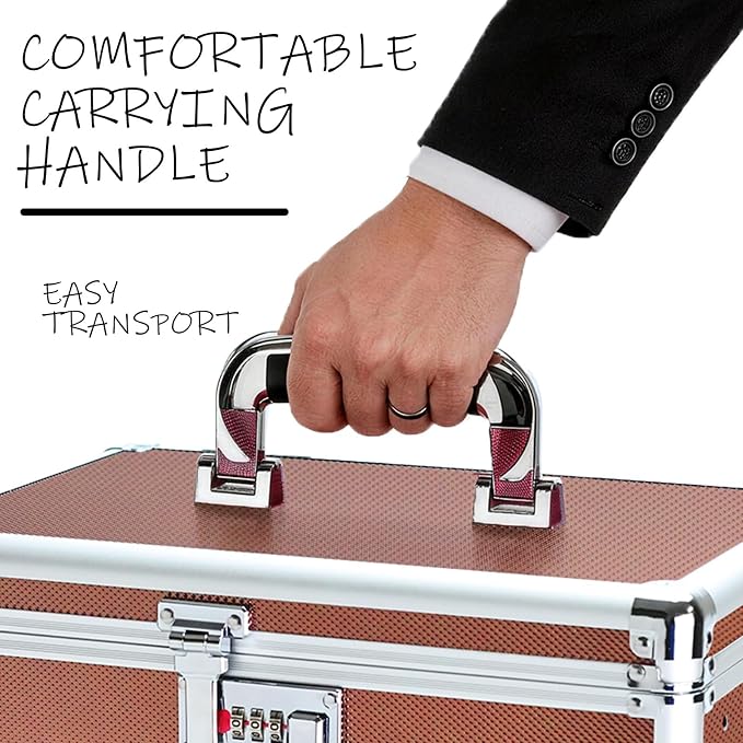 Hanging File Box for Letter, All-in-one set with 10 Folders | Portable Locking Filing Storage Box with Handle & Shoulder strap, Lockable File Cabinet Documents Safe, Lockbox Doc Organizer - Image 6