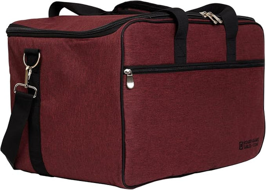 Board Game Bag, [Backpack/Shoulder Strap/Luggage Slip] | Padded Board Game Carrier (Ruby Red) by BoardGameTablescom