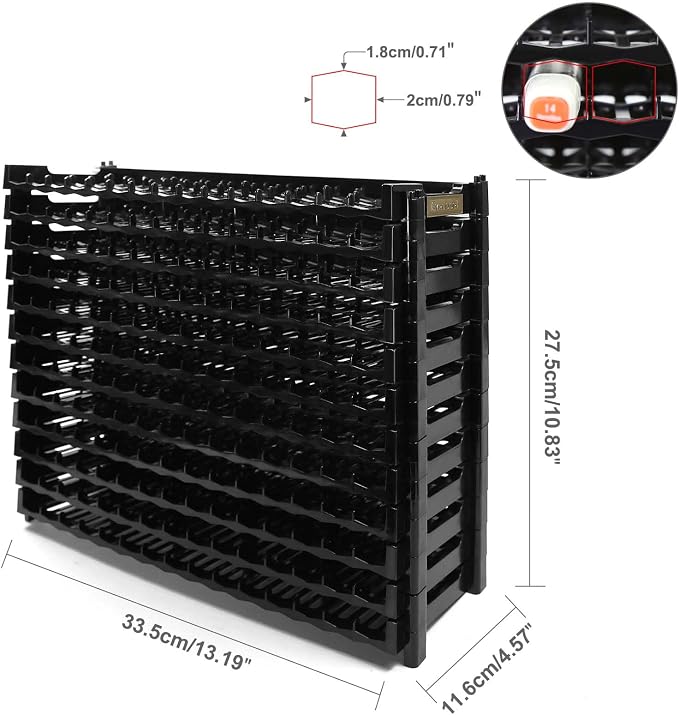 12 Layers Universal Marker Storage Trays, Penholder Display for 180 Pens SN01 Pencil Organizer Holder for Desk (Black-12 layers) - Image 6