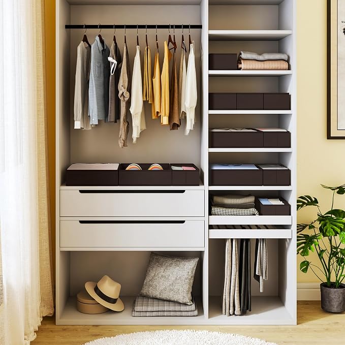 DIMJ Drawer Organizer Clothes, 12 Pack Underwear Organizer, Foldable Closet Organizers, Sock Organizer Bra Organizer, Fabric Dresser Organizer for Clothes, Bra, Socks, Tie (Brown) - Image 5