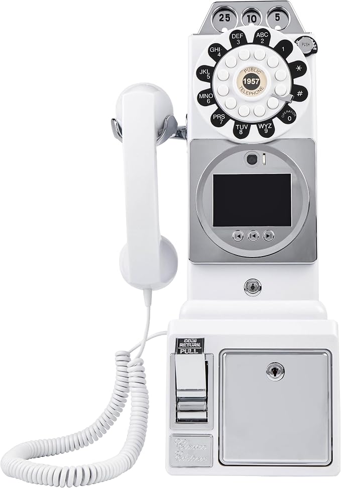 Video Audio Guest Book, Wedding Phone Customized Video Messages, Record Preserve Your Special Occasions, Ideal for a Variety of Memorable Party Occasions (Wall Phone,White) - Image 7