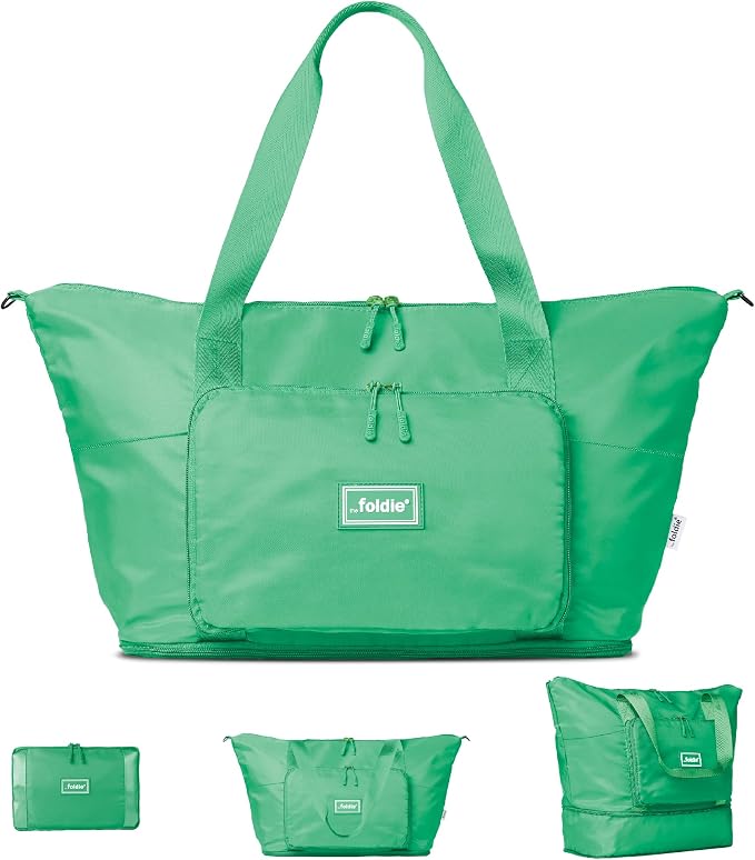 The Foldie Foldable Travel Bag for Women - 40L Weekender Bag with Multiple Pockets - Carry On Expendable Travel Bag by TheFoldie