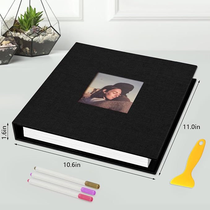 Zesthouse Photo Album Self Adhesive with Picture Display Window, 3-Ring Scrapbook Albums 60 Pages Holds 8x10 5x7 4x6 Photos, DIY Photo Book Ideal Gift for Family Wedding Baby - Image 2