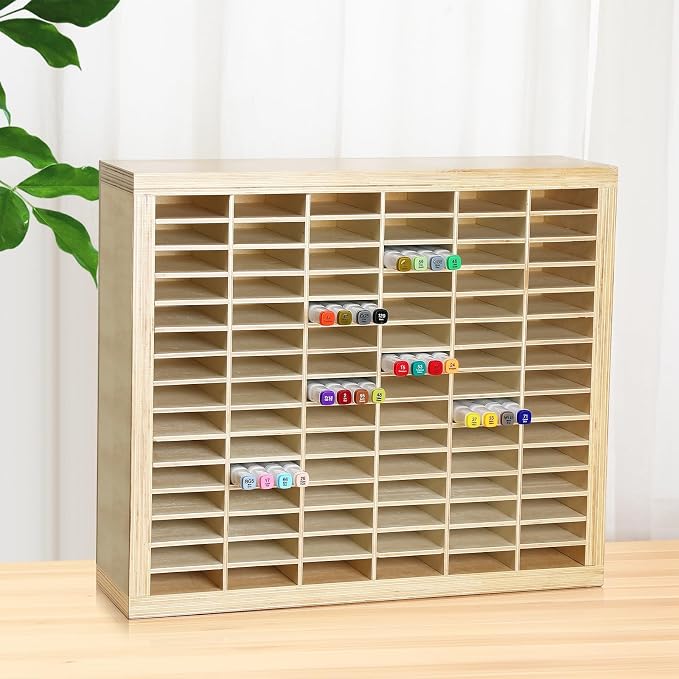 DoubleFill Wooden Marker Organizer for 360 Marker Storage Art Pens Storage Rack Watercolor Brushes Pens Color Pencils Organizer Holder for Desk - Image 6