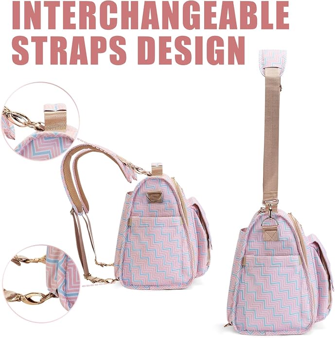 ALLCAMP Diaper Backpack, Waterproof Large Capacity Baby Bag, Multi-Function Nappy Bag with Stroller Hooks, Convertible Tote - Image 4