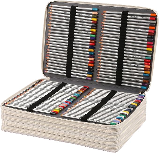 500 Individual-Slots Colored Pencil Case | w/Handle, Shoulder Strap - Image 3