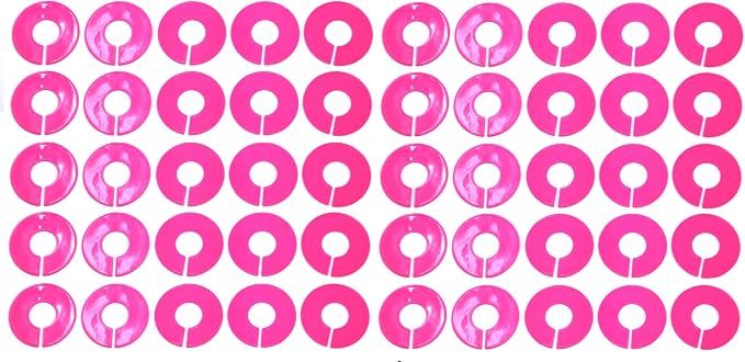 Pink Round Plastic Blank Rack Size Dividers - Multi-Pack (50) by JSP+Manufacturing