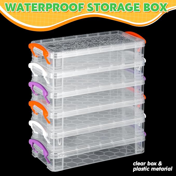 Cholemy 30 Pcs Plastic Pencil Box Bulk Large Capacity Pencil Case Crayon Box with Snap Tight Lid Stackable Organizer Container, Operation Christmas Item Bulk for Pen Stationery School Supply(Clear) - Image 4