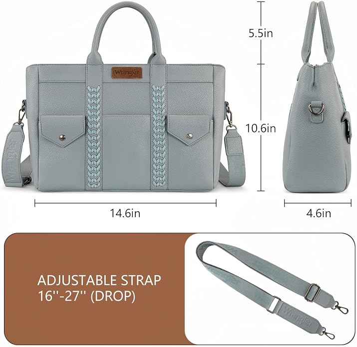 Wrangler Work Tote Bag for Men and Women Business Teacher Bag Large Capacity Briefcase Handbag with Adjustable Strap - Image 4