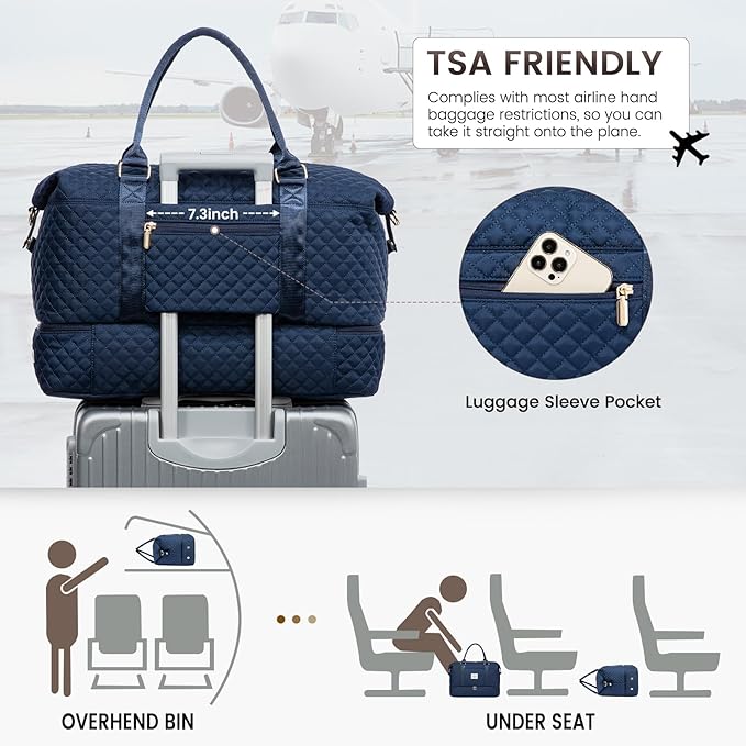 LOVEVOOK Travel Duffle Bag,Weekender Bags for Women with Shoe Compartment，Carry on Overnight Bag with Toiletry Bag,Gym Duffel Bag with Wet Pocket, Hospital Bags for Labor and Delivery - Image 4