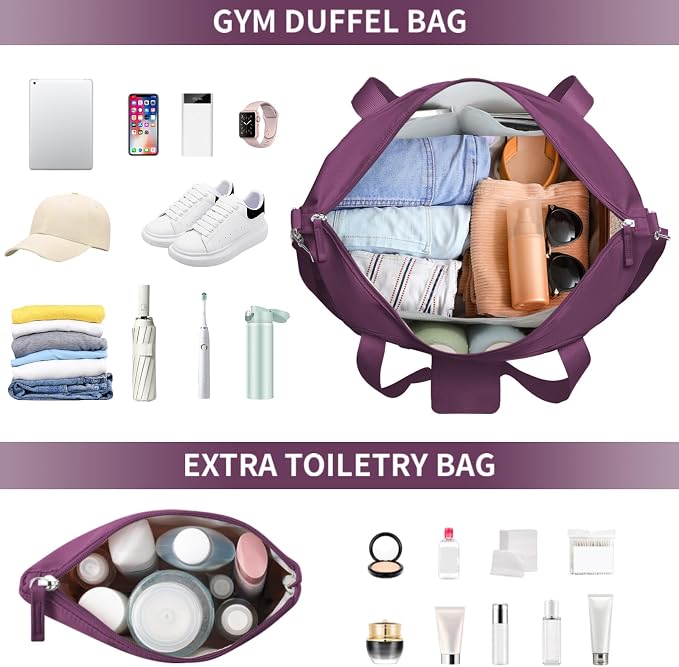 Gym Bag for Women, Personal Item Travel Bag with Shoes Compartment for Trip | Weekender Overnight Duffel Bag with Wet Pocket, Hospital Bag for Women Labor Delivery, Carry On Bag for Travel, Gym, Weekend - Image 3