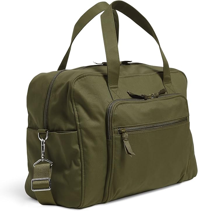 Vera Bradley Women's Cotton Weekender Travel Bag, Climbing Ivy Green, One Size - Image 2