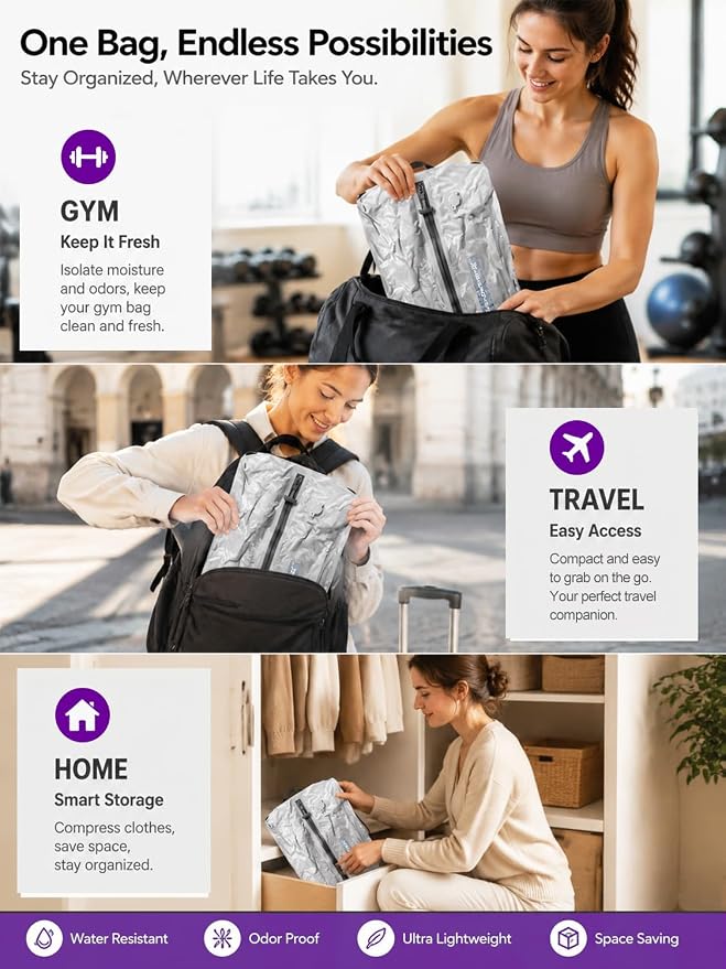 Vacuum Seal Bags for Travel with Pump, 21L Waterproof Compression Bags, Reusable Vacuum Storage Bags for Clothes, Travel Vacuum Kit Gift Set - Image 6