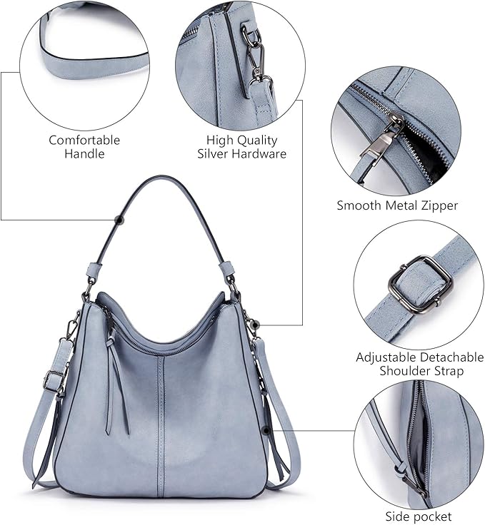 Hobo Crossbody Bag for Women, Designer Shoulder Purse Handbags - Image 5