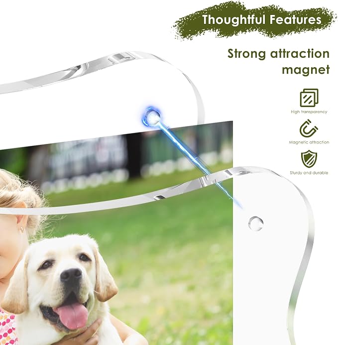 4x6 Acrylic Picture Frame 3 Pack, 10+10mm Thick, Double-Sided Transparent Magnetic Frameless Photo Frame, Desktop Freestanding Display for Office or Home, a Practical Gift Item - Image 5