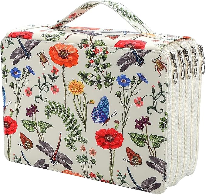 250 Slots Colored Pencil Case Organizer, 5 Layer Bag | Twill Oxford fabric,255 elastic loops,detachable handle,for travel,home storage, drawing tools,creative gifts by Lbxgap