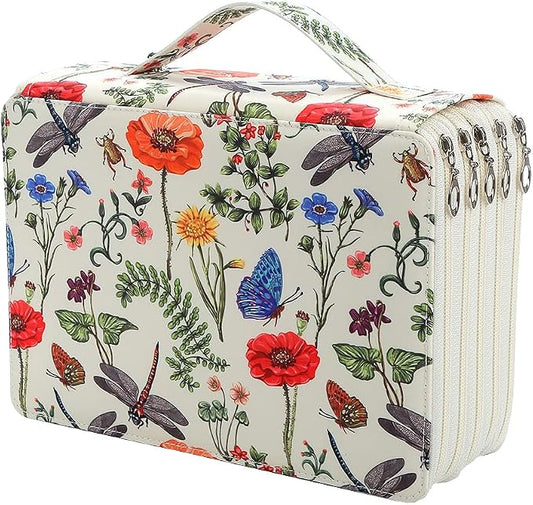 250 Slots Colored Pencil Case Organizer, 5 Layer Bag | Twill Oxford fabric,255 elastic loops,detachable handle,for travel,home storage, drawing tools,creative gifts by Lbxgap