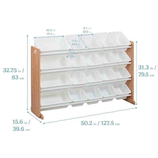 ECR4Kids 4-Tier Organizer with 16 Removable Plastic Bins, 4x4, Toy Storage, Natural/Primary | Durable plastic bins, MDF panels, steel frame, GREENGUARD Gold Certified, 72 lb capacity, anti-tip kit, playroom/classroom - Image 3