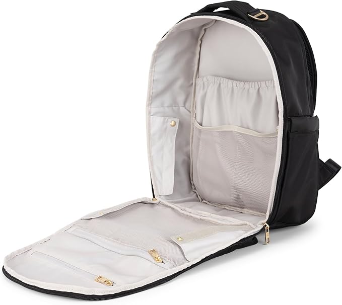 JuJuBe New Classic Diaper Bag Backpack with Portable Changing Pad, Stroller Straps, Large Travel Backpack for Boy or Girl, Carrying Baby Bottles, Wipes, Diapers, Pacifiers, Black, Mothers Day GIft - Image 3